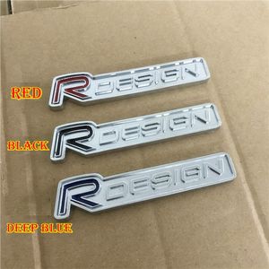 3D Metal Zinc Alloy R Design RDesign Letter Emblem Bads Car Sticker Car Styling Decal för VOO V40 V60 C30 S60 S80 S90 XC60