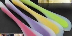 Nya bakverk verktyg för kakor Double Silicone Spatel Spoon LFGB Cookie Spatulas Pastry Scraper Mixer Butter Glass Scoop