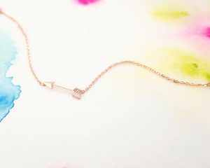 Simple Tiny Horizontal Arrow charm Bracelets for Men Cute Stick Sideways Arrow Bracelets Charm Chain Jewelry for Women