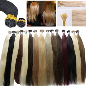 300 fios 300g conjunto pré-ligado brasileiro remy extensão de cabelo humano eu vara ponta extensão cor marrom escuro 2 grátis