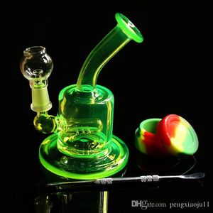 IN Stock Colored mini pipe glass bong Water pipes Glass Recycler Filter Percolators Smoking jiont 10MM Height 13cm