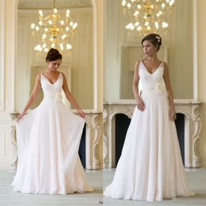 Naomi Neoh 2017 Newest Wedding Dress Champagne Sweep Train Flower Sash Chiffon Summer Beach Wedding Dresses Bridal Gowns Custom made