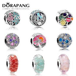 Dorapang The Sea Pargrable Charmsビーズフィットブレスレット100％925スターリングシルバーガラスビーズDIYブレスレット工場卸売