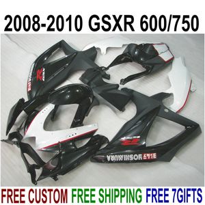 ABS-Verkleidungsset für Suzuki GSX-R750 GSX-R600 2008 2009 2010 K8 K9 weiß-schwarzes Verkleidungsset GSXR 600 750 08-10 TA17