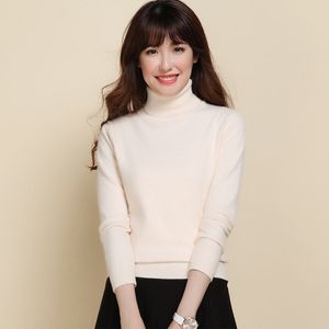 All'ingrosso- maglione di cashmere di alta qualità da donna autunno dolcevita manica lunga pullover allentato camicia maglioni e pullover pullover invernale di base