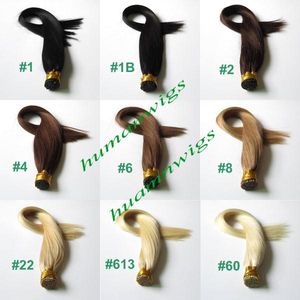 20 "100 g de las extensiones de cabello humano de la punta de Remy Ofretly Remy, extensiones de cabello I-Tip, jet Negro # 1, 1g / PCS 100pcs / lot en venta