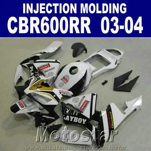 ホンダCBR 600RRフェアリング2003 2004ホワイトブラック03 04 CBR600RRカスタムフェアリングYQ3Cのための射出成形ABSプラスチック