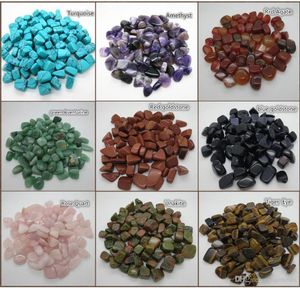 Partihandel 100g 15 ~ 25mm naturlig kristall agat tumbled sten pärlor chakra helande reiki lycklig önskan sten pärlor smycken tillbehör