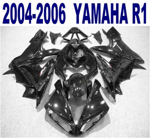 100％射出成形高品質ボディキットヤマハフェアリング2004-2006 YZF-R1すべての光沢のある黒フェアリングキット04 05 06 yzf R1 VL44