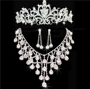 Tiaras gold Tiaras Crowns Wedding Hair Jewelry neceklace,earring Cheap Wholesale Fashion Girls Evening Prom Party Dresses Accessories