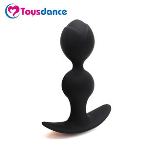Toysdance Silicone Anal Balls Black Color Anal Beads Sexleksaker för Par Sexprodukter för Kvinnor / Män Outdoor Wearable Butt Plug Q1711241