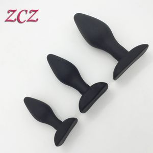 100% Real Photo 3 sztuk / partia Produkt Seks Erotyczny Sex Toy Małe / Średnie / Duży Rozmiar Unisex Black Silicon Anal Butt Plug for Para SX190C