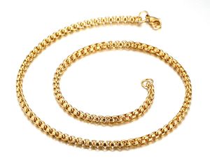 Bästa present till moder flickvän varm försäljning rostfritt stål guld torget rolo länk kedja halsband kvinnor mode smycken 4mm 20 ''