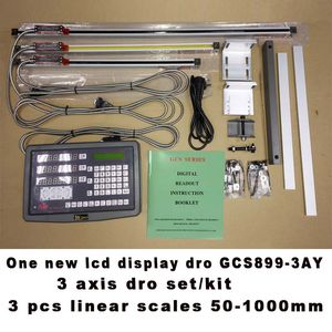 Freeshipping Complete 3 axis dro set gcs899-3ay digital readout and 3 pcs optical glass scale 2-40 inch for all machines with accessories