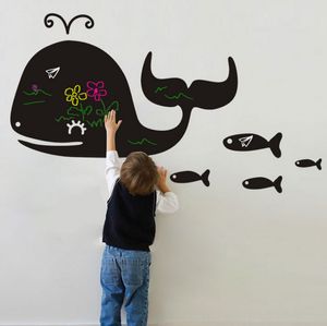 DIY Avtagbar Whale Blackboard Vinyl Vattentät Djurvägg Klistermärken Barnrum Inredning Nursery Decal Sticker Wallpaper 20pcs / Lot