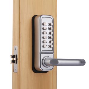 Mechanical Keypad Keyless Wooden Door Lock Push button Entry Handle