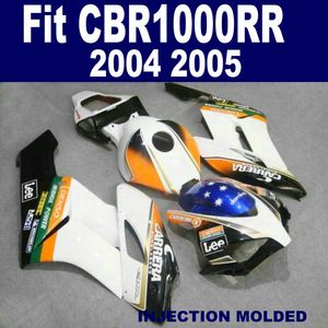 Пресс-формы настроить мотоцикл обтекатели для HONDA CBR1000RR 2004 2005 CBR 1000 RR 04 05 черный синий белый обтекатель kit KA41