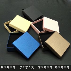 7 * 9 * 3cm Kraft Papper Box Ring Örhängen Smycken Pack Boxes Små presentförpackning Bröllopsfest godisförpackningslåda