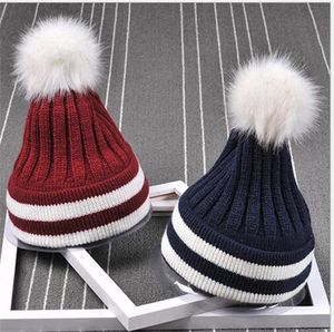 Stripe Winter Fauries Winter Hat Tjocka Varma Hattar Kepsar För Flicka 4 Färger Gratis Frakt