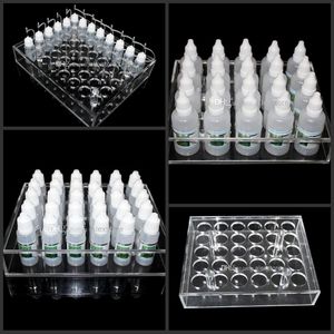 Acryl-E-Zigaretten-Display-Vitrine, klares Show-Regal-Halter-Rack für 10 ml, 20 ml, 30 ml, 50 ml E-Liquid, E-Saft-Flasche, Nadelflasche DHL