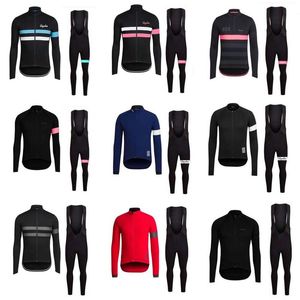 Men Rapha Cycling Jerseys Set Long Sleeves fall Bike Wear Comfortable Breathable New Racing Suit bib pants sets Y20112103