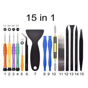 15 in 1 Smart Phone Repair Tool kit include Opening Pry Tool With Nylon Spudgers 2 Anti-Static Tweezers Knife 20set/lot