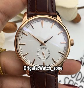 Cheap New Traditionnelle Rose Gold Case 82172 / 000R-9382 Whtie Dial Automatic Mens Watch Brown Leather Strap Gents Relógios Watch_zone