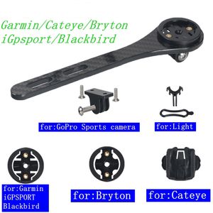 Suporte para computador de bicicleta Full Carbon 3K Road MTB para suporte de suporte para guidão de bicicleta Garmin Cateye Bryton iGpsport Blackbird