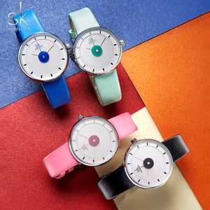 Shengke Fashion Brand Girl Quartz Watch Creative Thin Teenage Tray Watch for Montre Jeune Fille joven zegar renogio feminino