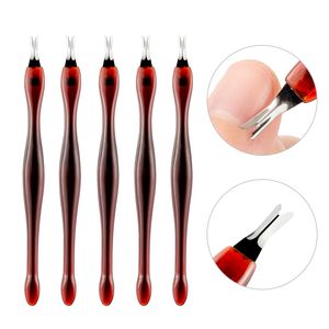 50pcs / mycket rostfritt stål cuticle pusher nagel konst trimmer död hud gaffel diy remover kosmetiska verktyg pedikyr manikyr salong vård