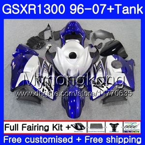 Corpo Para SUZUKI GSX R1300 GSXR1300 96 02 03 04 05 06 07 333HM.39 GSXR azul prata 1300 Hayabusa 1996 2002 2003 2004 2005 2006 2007 Fairing