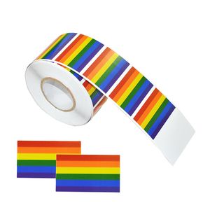 NewRainbow أعلام Gay Pride Stickers-500Count الحب قوس قزح ملصقات لفة في شكل قلب ، برايد العلم تسميات للهدايا ، والحرف ، المغلف ختم ،