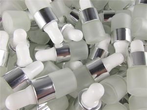 1ml 2ml 3ml 5 ml Clear Frosted Glass Dropper Bottle Jars Injektionsflaskor med pipett för kosmetiska parfym Essential Oljeflaskor