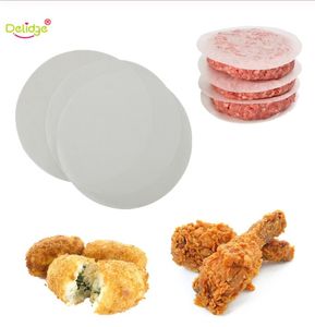 Delige 500pcs Set Yuvarlak Pişirme Kağıdı Parşömen Kağıdı Astarları Barbekü Fırın Hamburger Patty Yapışmaz Yapım Araçları Mutfak Eşyası