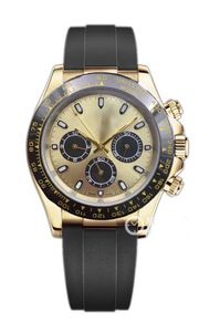 Высокое качество 18k золото Роскошные мужские часы из нержавеющей стали керамические кольца каучуковый ремешок сапфировое Механические автоматические часы Master Наручные часы
