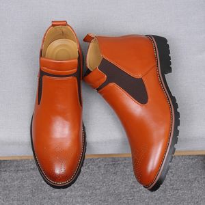 가죽 부츠 남자 남자 신발 zapatos 드 아저씨 드 vestir 공식 부틸 meskie ERKEK AYAKKABI sepatu pria 부츠 남성 신발 + 남성 부츠 발목