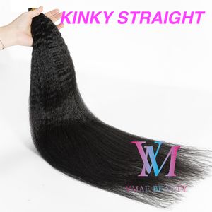 人間の髪の伸縮性のvmae Afro Kinky Cully 4a 4b 4 C 100 G 14から26インチの自然な色のモンゴルのレミーの処女テープ