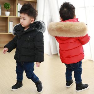 Toddler Girl Winter Clothes Boys Down Jackets Kids Coat with Fur Thick Hooded Coats Baby Parkas Girls Snowsuit Children Outfits