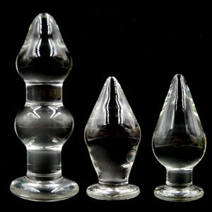 Dia 48mm to 80mm Pyrex Crystal Glass Anal Plug Big Long Glass Butt Plug Penis Adult G-spot Male Masturbator Dildo Gay Sex Toys Y191028