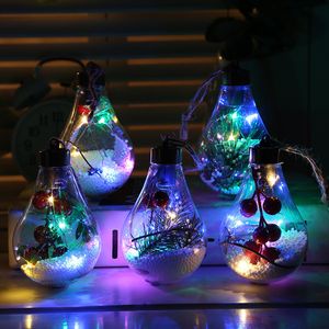 Boże Narodzenie Ball Przezroczyste LED Dekoracyjne żarówki Światła Xmas Drzewo Wiszące Dekoracyjne Żarówka Wedding Birthday Party Led Light Decor