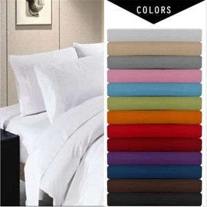 40 Deep Pocket 4 Piece Bed Sheet Set, massiv sängkläder, inkluderar platt ark, monterat ark, örngott