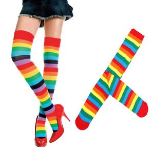 Menina de tubo longo meias mulheres sexy Stripes Algodão Knees alta Meias Festive Party Supplies meias de Natal 18 cores