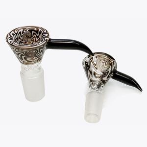 Заводская прямая распродажа 14 мм и 18 мм стеклянная чаша с ручкой окрашенные кальяны курить кусок бонг для водных бонж