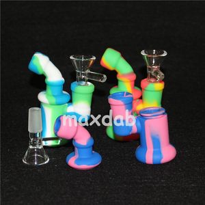 Silicone Hand Pipes Spoon With Lid Smoking Accessories For Tobacco Herb pipe Also Sell Glass nectar