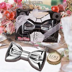 40st CHROME BOW TIE BOLDE ÖPPENER VIN Bröllop favoriserar Event Party Gifts Bridal Shower Groom Presenter för honom Baby Shower Boy Party Supplies