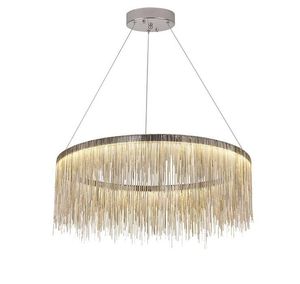 Moderna catena in alluminio con frange Lampade a sospensione luci Lampadari di lusso in stile nordico Illuminazione a sospensione argento / oro rosa per soggiorno sala da pranzo MYY