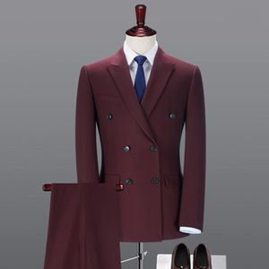 Custom business formal office professional suit two-piece suit (jacket + pants ) fashion gentleman suit wedding groom dress