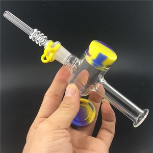 Vidro de água da tubulação com 14 milímetros 18 milímetros de quartzo Dicas Keck Clipe Silicone Container Recuperadora reciclagem Wax Oil Tubo de Cera Dab Rig