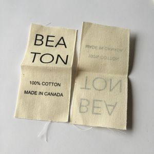 etichetta personalizzata 500 pezzi nozioni di alta qualità 100% cotone serigrafato vestiti etichette per abbigliamento maglione