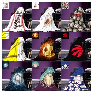 Baseball Rugby 3D digital printed flannel blanket Football Softball Ball Double thickness blanket 180*180 cm Fleece Blankets T9I00156